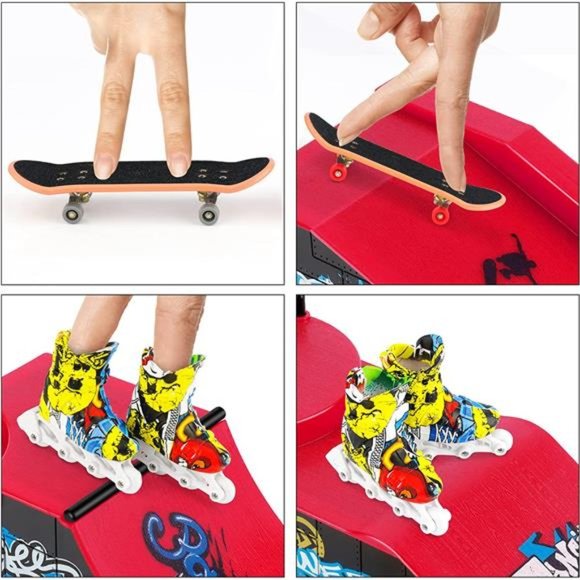 Finger Skateboards, Mini Finger Toy Skateboard Park Ramp Kit Fingerboard - Picture 5 of 5